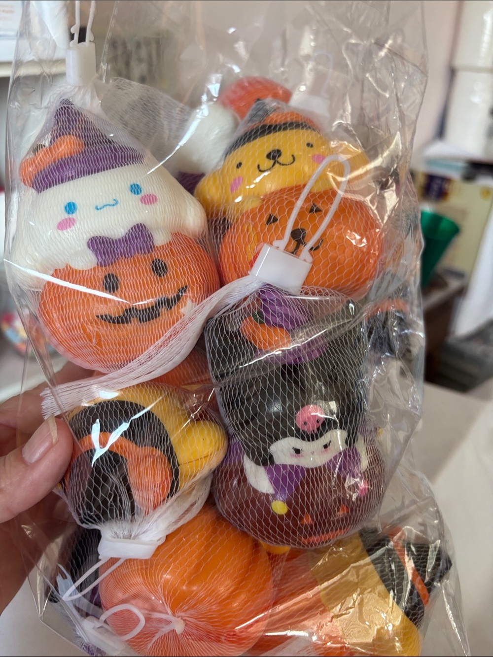 Halloween Mini Squishy Plush Toy Pack - Orange, Black, Purple